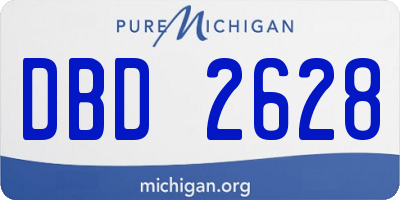 MI license plate DBD2628