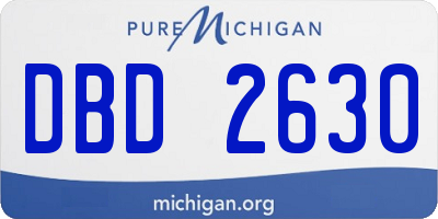 MI license plate DBD2630