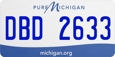 MI license plate DBD2633