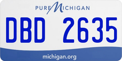 MI license plate DBD2635