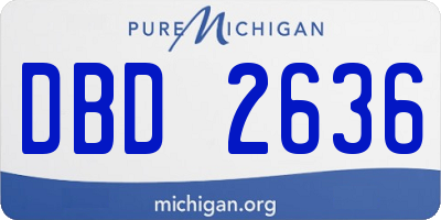 MI license plate DBD2636