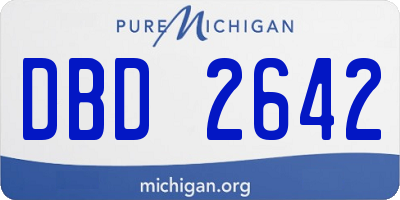 MI license plate DBD2642