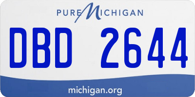 MI license plate DBD2644
