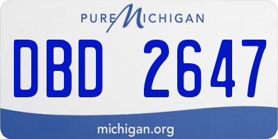 MI license plate DBD2647