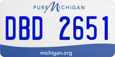 MI license plate DBD2651
