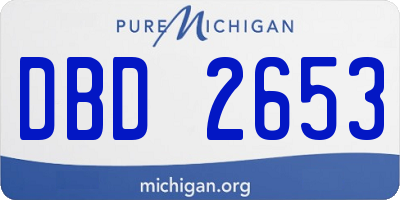 MI license plate DBD2653