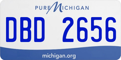 MI license plate DBD2656