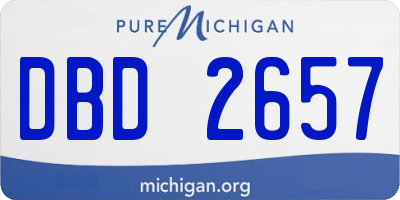MI license plate DBD2657