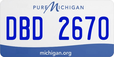 MI license plate DBD2670