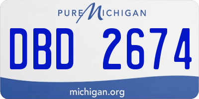 MI license plate DBD2674