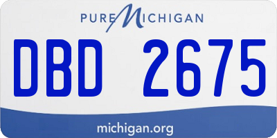 MI license plate DBD2675