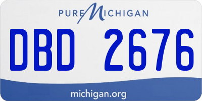 MI license plate DBD2676
