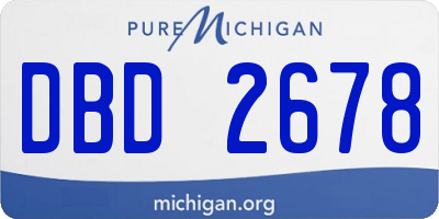 MI license plate DBD2678