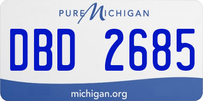 MI license plate DBD2685