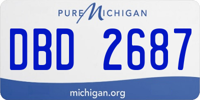 MI license plate DBD2687