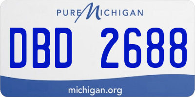MI license plate DBD2688