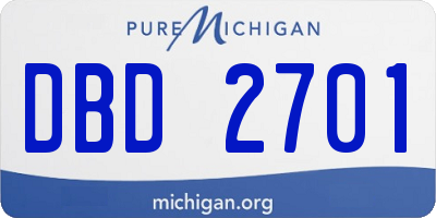 MI license plate DBD2701