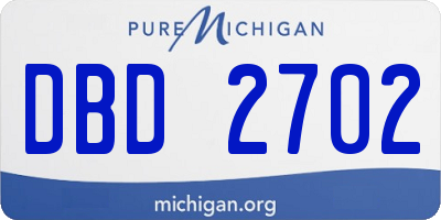 MI license plate DBD2702