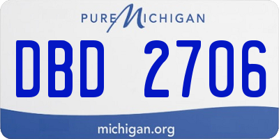 MI license plate DBD2706