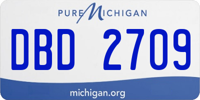 MI license plate DBD2709