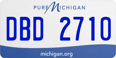 MI license plate DBD2710