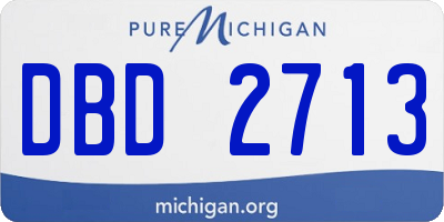 MI license plate DBD2713
