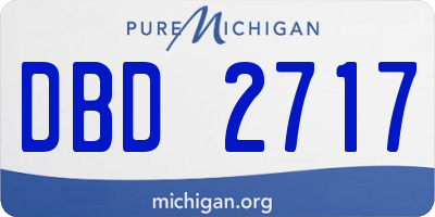 MI license plate DBD2717