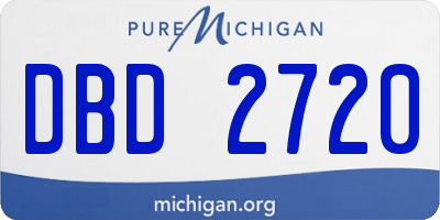 MI license plate DBD2720