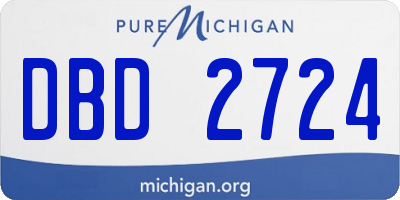 MI license plate DBD2724