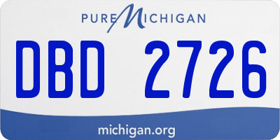 MI license plate DBD2726