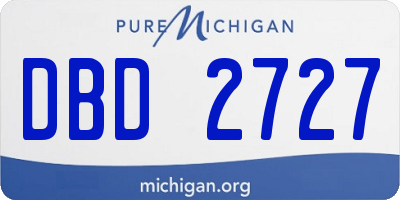 MI license plate DBD2727