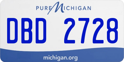 MI license plate DBD2728