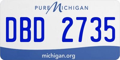 MI license plate DBD2735