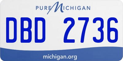 MI license plate DBD2736