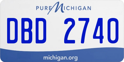 MI license plate DBD2740