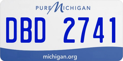 MI license plate DBD2741