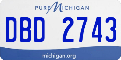 MI license plate DBD2743