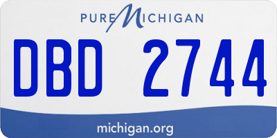 MI license plate DBD2744