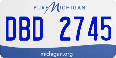 MI license plate DBD2745