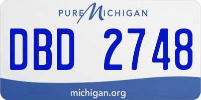 MI license plate DBD2748