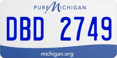MI license plate DBD2749
