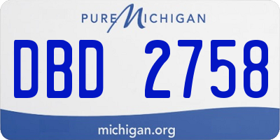 MI license plate DBD2758