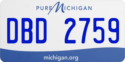 MI license plate DBD2759