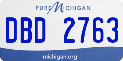 MI license plate DBD2763
