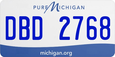 MI license plate DBD2768