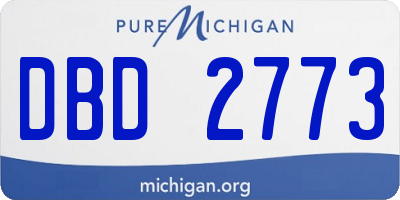 MI license plate DBD2773
