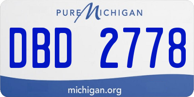 MI license plate DBD2778