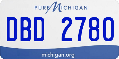 MI license plate DBD2780