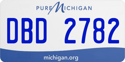 MI license plate DBD2782
