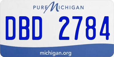 MI license plate DBD2784